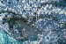blue embroidered curtain detail